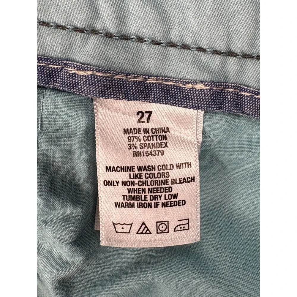 Aeropostale Mens Chino Shorts Size 27 Light Aqua Blue Stretch Cotton Twill 7.5in